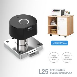 L25 Fingerprint Cabinet Lock Biometric Keyless Electric Smart Drawer Lock