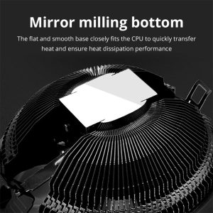 Computer CPU Heatsink Cooling Fan RGB Colorful Lighting Cooler Computer Radiator Aluminum Heat Sink With 17 Lighting Modes Simple Installation CPU System Cooling Fan black