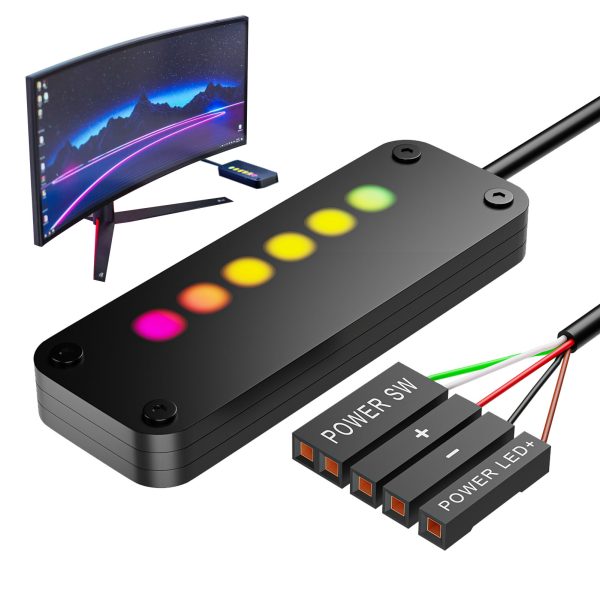 Desktop Computer Power Button Touch Sliding Switch Power LED Control Switches External PC On Off Power Button Black 2 meters