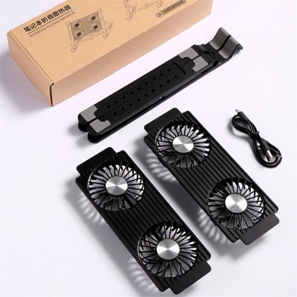Foldable Laptop Holder Stand Cooling Pad Table Bracket with Radiator Silent Fan