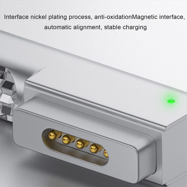 Type C Magnetic Usb Adapter Connector Type-C Female To Compatible For Magsafe 2 PD 100w T Shape Plug Converter silver