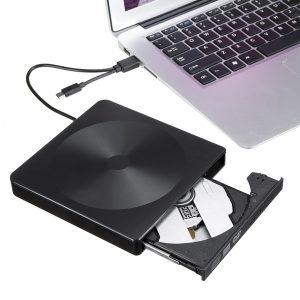 Usb3.0 Type-c Dual Interface External Optical Drive Portable External Mobile Recorder Compatible For Desktop/notebook black