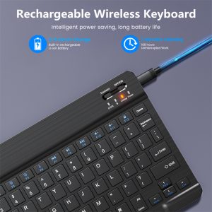 Mini Wireless Bluetooth Keyboard Mouse Set Rechargeable