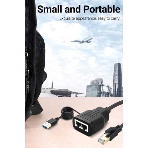 Rj45 Ethernet Splitter 1 to 2 3-way Network Distributor Extension Connector
