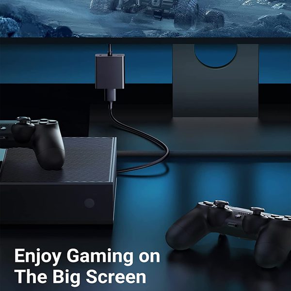 Hdmi-compatible to Vga Adapter (female to Male) with 3.5mm Audio Jack Black