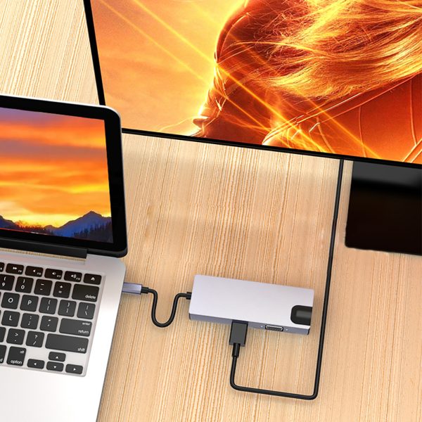 8 In 1 USB C Hub Docking Station 5Gbps High Speed USB C Hub For PC Laptop Monitor Tablet Other Type C Devices 8 in 1