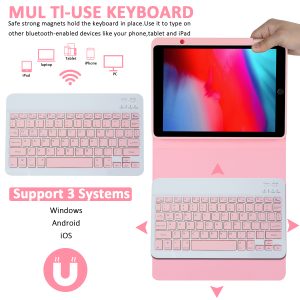 Tablet Case with Keyboard for 10.2-Inch iPad Pro11 Wireless Detachable Keyboard