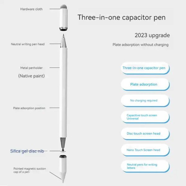 Touch Screens Stylus Pens Double Head Magnet Capacitive Stylus Pen Compatible For IPad Android Phones Tablet Touch Screens black