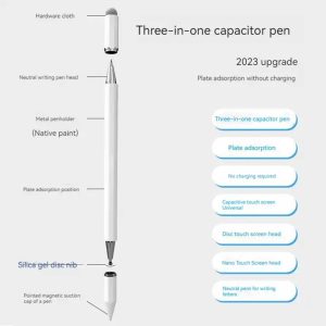 Touch Screens Stylus Pens Double Head Magnet Capacitive Stylus Pen Compatible For IPad Android Phones Tablet Touch Screens White