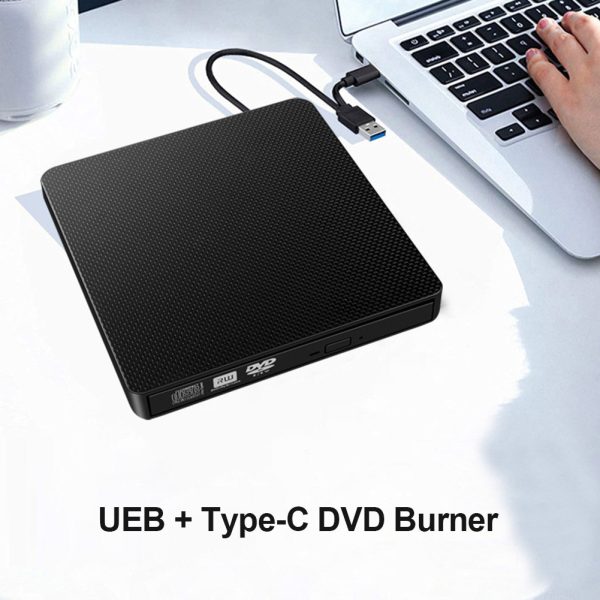 Usb 3.0 Type-c Ultra-thin External Dvd Recorder High-speed Cd Vcd Player Optical Drive For Desktop Laptops black